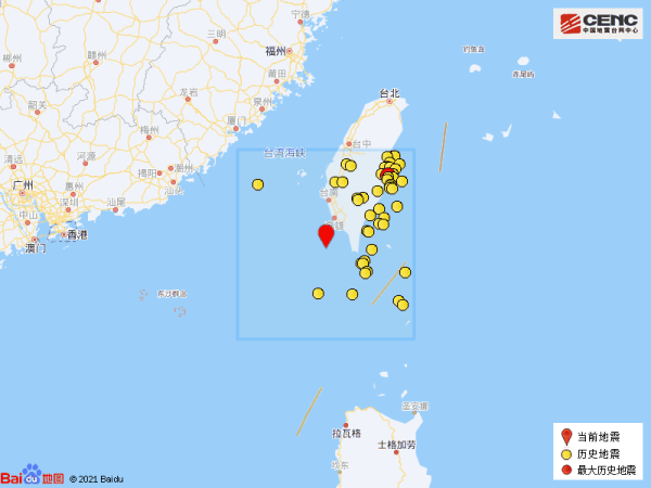 臺灣屏東縣海域發生47級地震