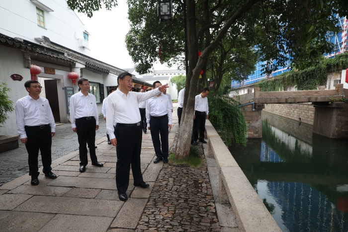 2023年7月6日，習近平在蘇州平江歷史文化街區考察。