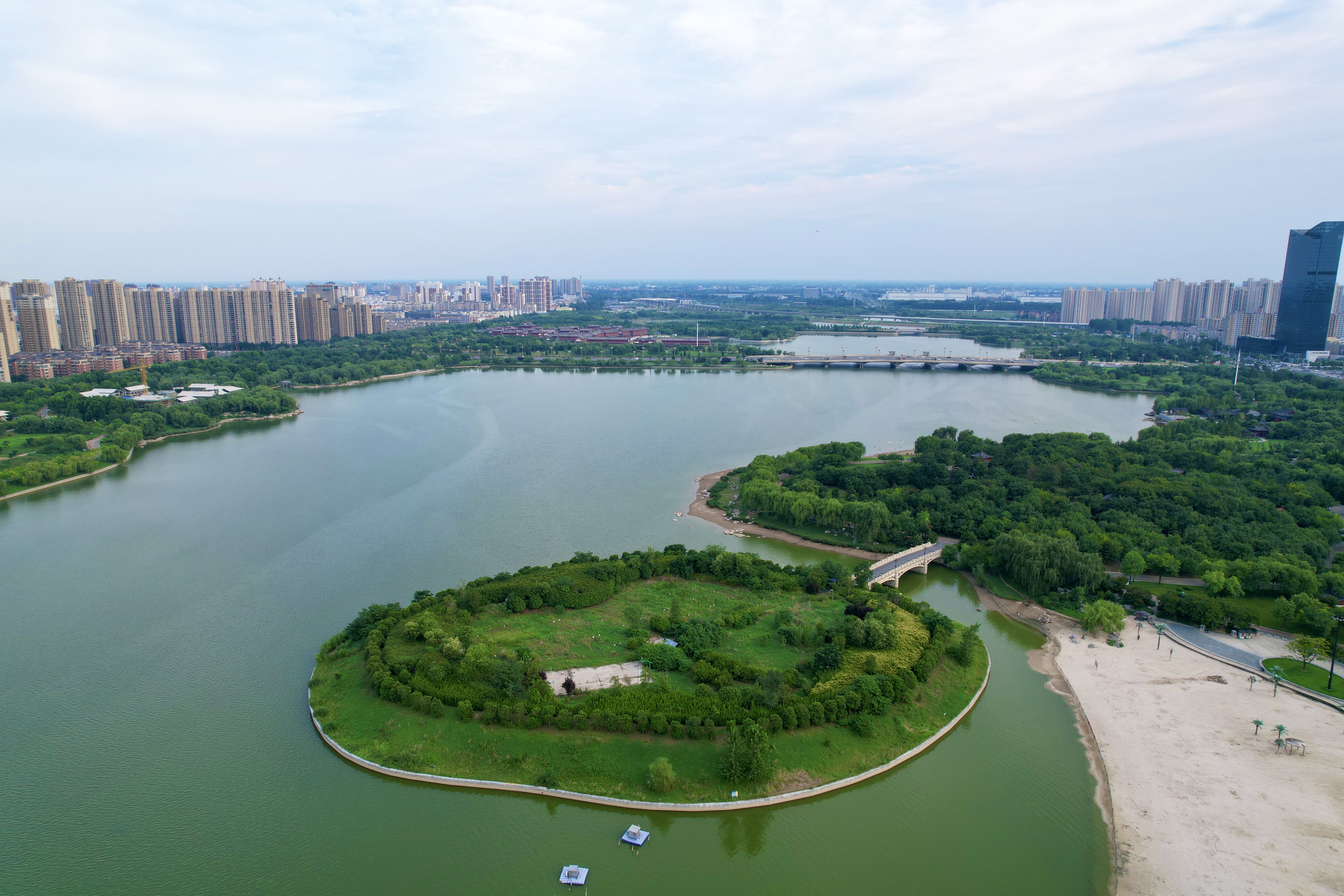 7月25日，夏日炎炎，开封树木葱茏，生长茂盛。应接不暇的绿意，让城市融入大自然，成为最鲜明的生态底色。 全媒体记者 姜菡 摄